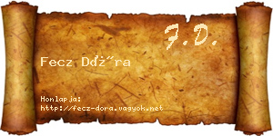 Fecz Dóra névjegykártya